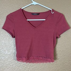 Extra small rose pink crop top